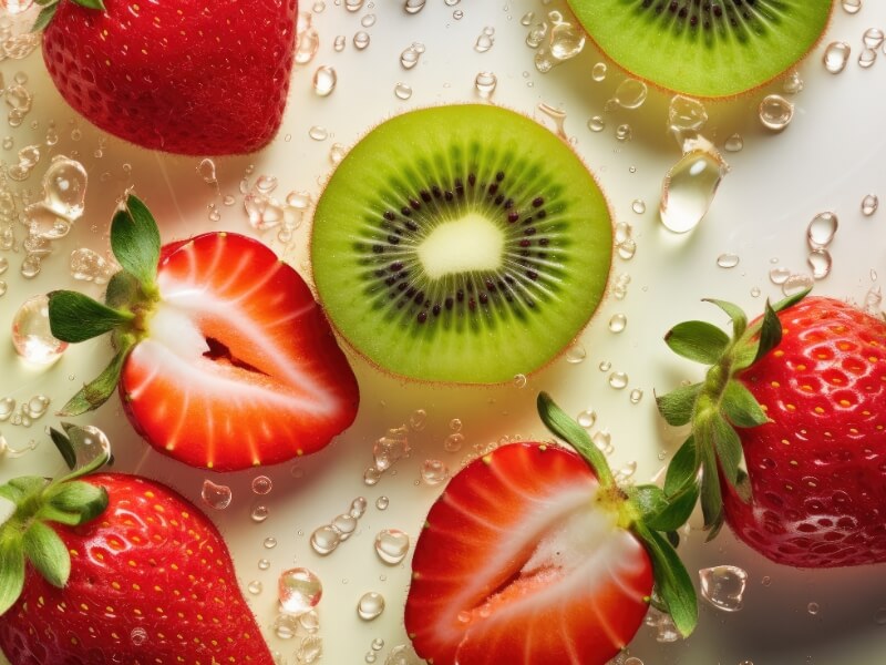 strawberries and kiwis
